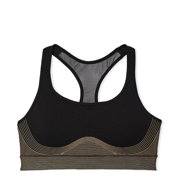 NEW Victoria's Secret Player Shine Sports Bra Black and Gold Size Small / S NWOT - Picture 1 of 7